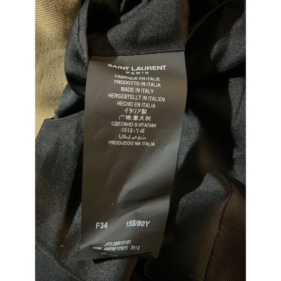 Saint Laurent Double-Breasted Beige Wool-Twill Blazer Size 34 - Picture 5 of 6